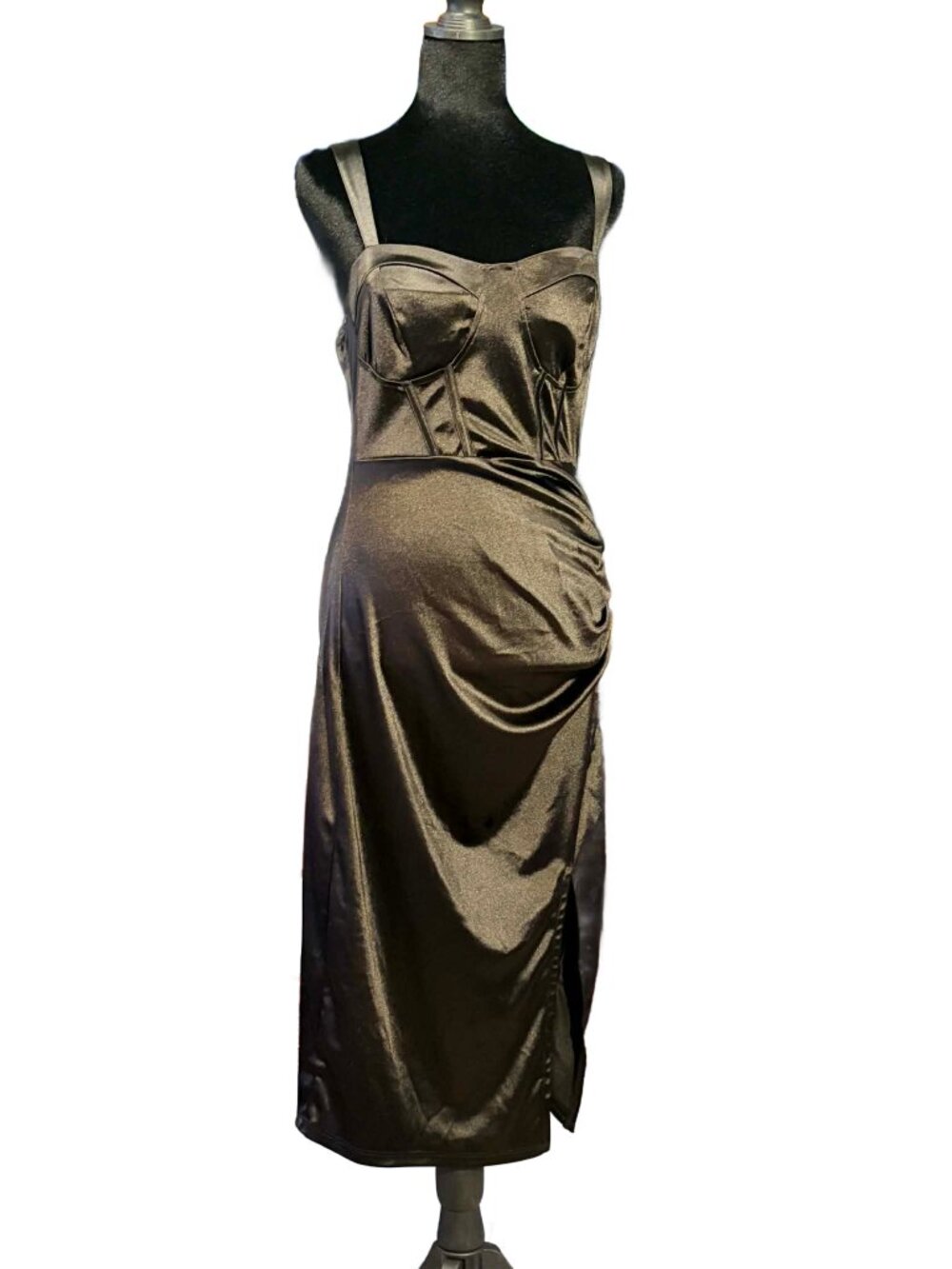 Inspired Heart Corset style Satin Midi